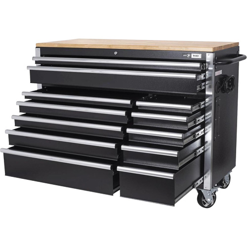 HDRC5212 Armoire mobile de s&eacute;rie HD, 12 tiroirs, 51-1/4" la x 21" p x 40-3/10" h, Noir Les Distributions ICE