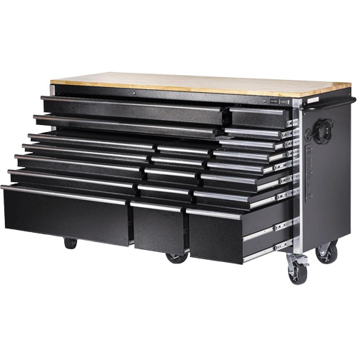HDRC7220 Armoire mobile de s&eacute;rie HD, 20 tiroirs, 72" la x 24" p x 42-3/10" h, Noir Les Distributions ICE