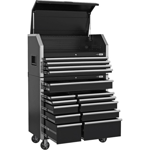 HDCC-4115 HD Series Toolbox Combo, 21-1/2" D x 44-1/5" W x 63-3/10" H, Black Les Distributions ICE