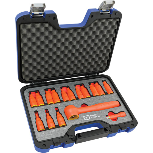 Douille isol&eacute;e, foret hex SAE & m&eacute;trique &agrave; prise 3/8" avec fixation, 1000 V, 16 M Les Distributions ICE