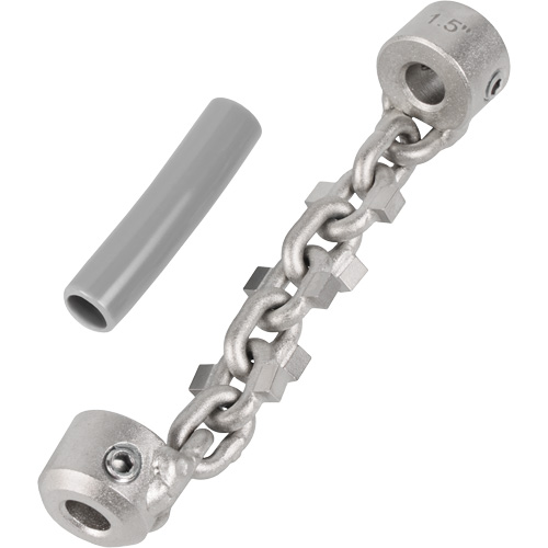 Chaîne de nettoyage de tuyaux de 1-1/4" - 1-1/2" pour c&acirc;ble de serpent &agrave; chaîne de 1/4" Les Distributions ICE