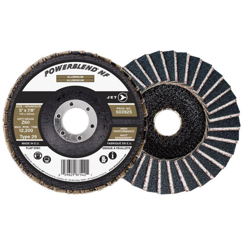 Disque &agrave; lamelles POWERBLEND NF, 5" x 7/8", Type 29, Grain Z60, Alumine de zirconium Les Distributions ICE