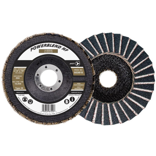 POWERBLEND NF Flap Disc, 4-1/2" x 7/8", Type 29, Z60 Grit, Zirconia Alumina Les Distributions ICE