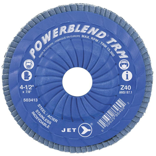Disque &agrave; lamelles ajustables POWERBLEND TRM, 4-1/2" x 7/8", Type 29, Grain Z80, Alumine de zirconium Les Distributions ICE