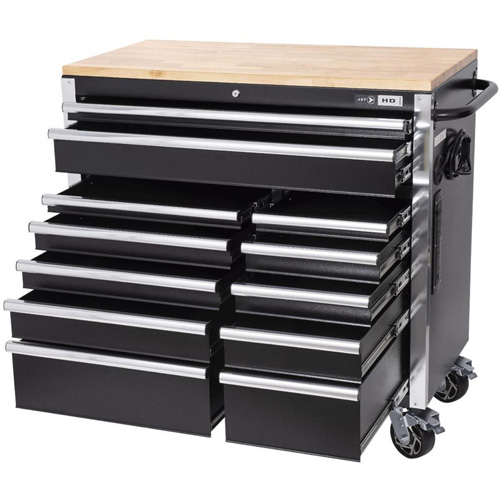 Armoire mobile de s&eacute;rie HDRC4112 HD, 12 tiroirs, 41" la x 21" p x 40-3/10" h, Noir Les Distributions ICE