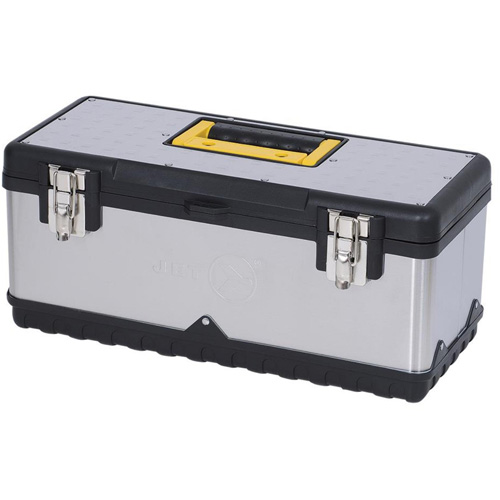 JPSTB-20 Stainless Steel Hand Tool Box, 9-63/100" D x 20" W x 8-7/8" H, Black/Silver Les Distributions ICE