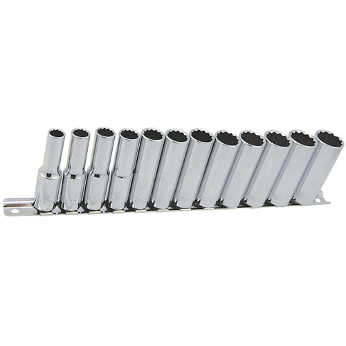 Jeu de douilles m&eacute;triques &agrave; 12 pans SS3812DM-12, 12 Mcx, Prise de 3/8", Profond Les Distributions ICE
