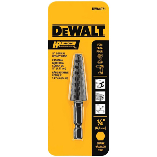 High Performance 1/2" Conical Rotary Rasp with 1/4" Hex Shank Les Distributions ICE