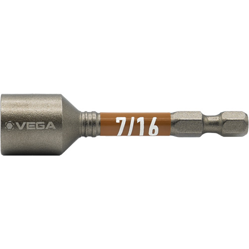 Impactech&reg; Nut Driver, 7/16" Tip, 1/4" Drive, 2-9/16" L, Magnetic Les Distributions ICE