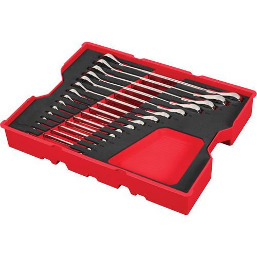 SAE Wrench Set with Tray for PACKOUT Drawers, Ratcheting Combination, 15 Pieces, Imperial Les Distributions ICE