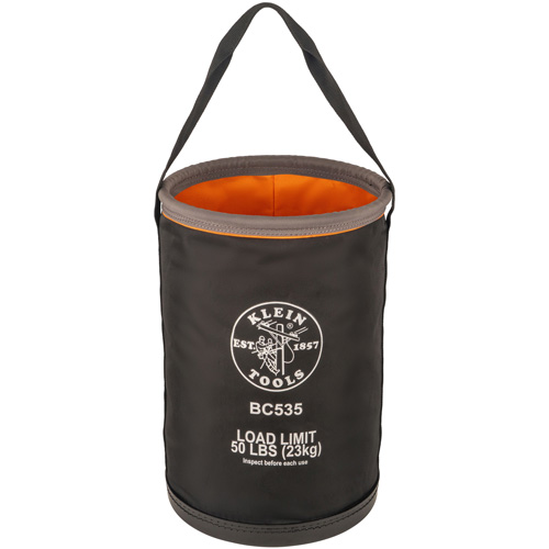 Seau utilitaire droit, 17" lo x 12" la x 4" h, Nylon, Noir/Gris/Orange Les Distributions ICE