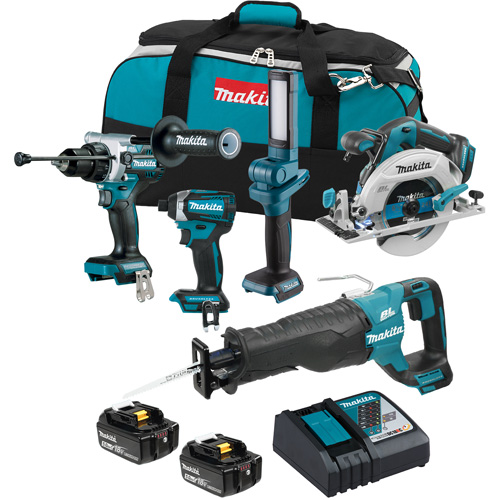 Ensemble de 5 outils sans fil LXT &agrave; moteur sans balais, Lithium-ion, 18 V Les Distributions ICE