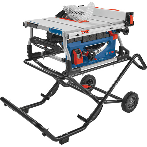 Scie &agrave; table de chantier avec support roulant Gravity-Rise, 120 V, 15 A, 3800 tr/min Les Distributions ICE