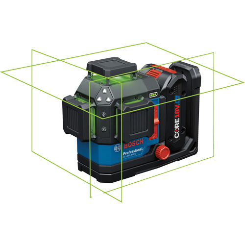Laser dalignement/nivellement 360 connect&eacute; &agrave; faisceau vert &agrave; trois points Les Distributions ICE