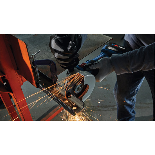 Rectifieuse angulaire sans balais avec interrupteur coulissant, Roue de 4-1/2", 18 V Les Distributions ICE