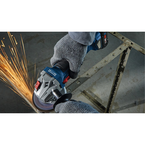 Rectifieuse angulaire sans balais avec interrupteur coulissant, Roue de 4-1/2", 18 V Les Distributions ICE