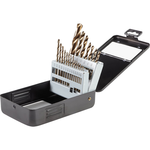 Gold Oxide Drill Bit Set, 21 Pieces, High Speed Steel Les Distributions ICE