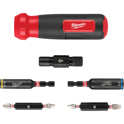 Tournevis multi-usage 8-en-1 avec embouts et tourne-&eacute;crous &agrave; chocs SHOCKWAVE, 8-1/3" lo, Prise Coussin&eacute;e Les Distributions ICE