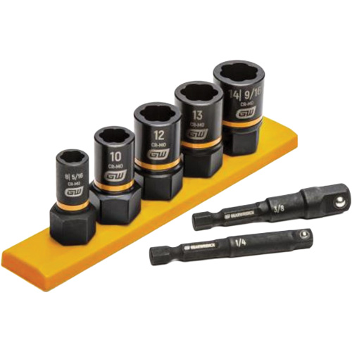 Metric Bolt Biter Extraction Socket Set, 7 Pcs, Impact, 1/4"/3/8" Drive Size Les Distributions ICE