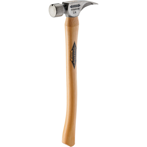 Marteau &agrave; face lisse en titane avec manche incurv&eacute; en noyer, 14 oz, Prise en Bois, 18" lo Les Distributions ICE