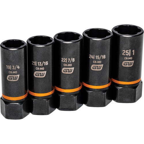 Jeu de douilles d'extraction Bolt Biter, 5 Mcx, Chocs, Prise de 1/2", Profond Les Distributions ICE