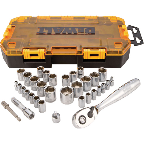 1/4" & 3/8" Drive Socket Set, 34 Pcs Les Distributions ICE