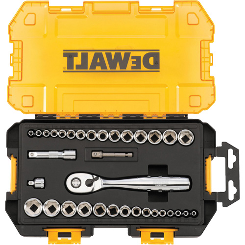 1/4" & 3/8" Drive Socket Set, 34 Pcs Les Distributions ICE