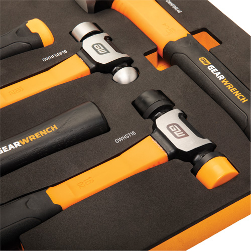 Mixed Hammer Set in Foam Storage Tray, 5 Pieces Les Distributions ICE