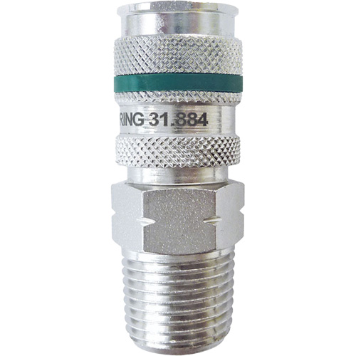 QUIKSILVER Ultraflo 7.8 mm Quick Coupler, Zinc-Plated Steel, 1/2", Male NPT, 362 PSI Les Distributions ICE