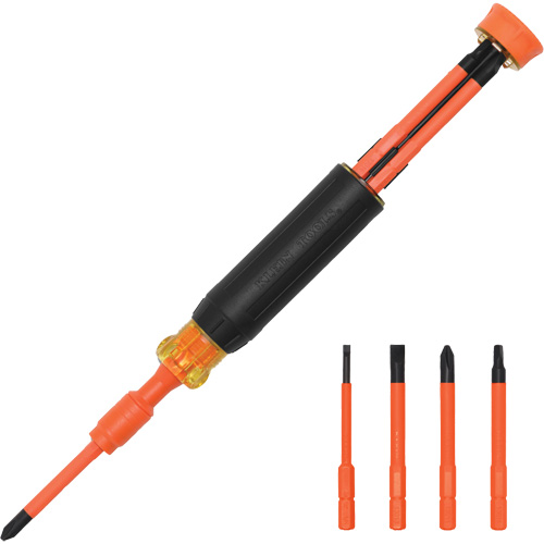 Tournevis isolant &agrave; embouts interchangeables 4-en-1 Les Distributions ICE