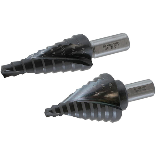 Foret &eacute;tag&eacute; Multi-Step, 1/4" - 1-3/8", Incr&eacute;ments de 1/8", Acier rapide Les Distributions ICE