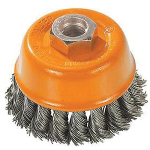Knot-Twisted Wire Cup Brush, 3" Dia. x M10x1.25 Arbor Les Distributions ICE