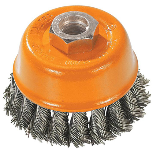 Knot-Twisted Wire Cup Brush, 3" Dia. x M14 Arbor Les Distributions ICE