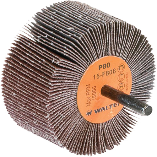 Flap Wheels-Coolcut Flap Wheels, Aluminum Oxide, 80 Grit, 3" x 1-1/2" x 1/4" Les Distributions ICE