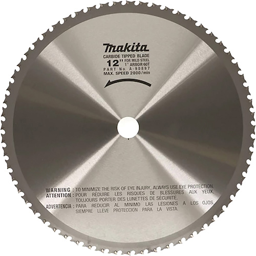 Cut Off Saw Blade for Portable Cut Off Saws, 12", 60 Teeth, Metal Use Les Distributions ICE