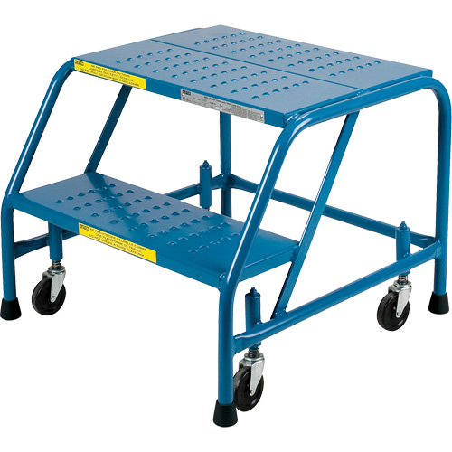 Rolling Step Ladder, 2 Steps, 18" Step Width, 19" Platform Height, Steel Les Distributions ICE