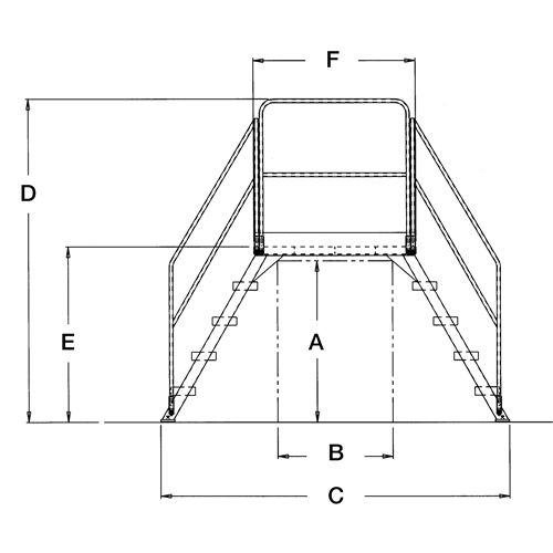 Crossover Ladder, 92" Overall Span, 60" H x 24" D, 24" Step Width Les Distributions ICE
