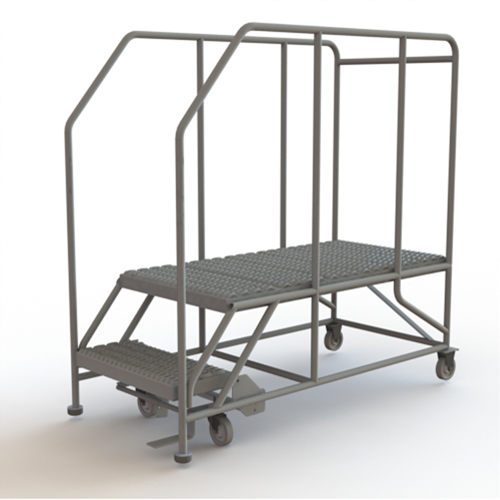 Plateforme de travail mobile, Acier, 2 Marches, 20" ha, 47" p, 24" Marche, Stri&eacute; Les Distributions ICE