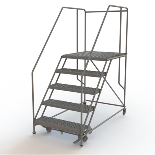 Plateforme de travail mobile, Acier, 5 Marches, 50" ha, 36" p, 36" Marche, Stri&eacute; Les Distributions ICE
