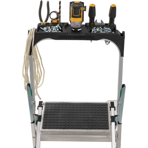 &eacute;chelle escabeau avec roues pivotantes, 2 marches, 23" x 21" x Hauteur 34,50" Les Distributions ICE