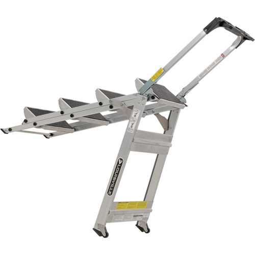 &eacute;chelle escabeau avec roues pivotantes, 4 marches, 44,25" x 22,13" x Hauteur 59" Les Distributions ICE