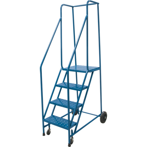 Escabeau roulant, 4 marches, Largeur de la marche 18", Hauteur de la plateforme 37", Acier Les Distributions ICE
