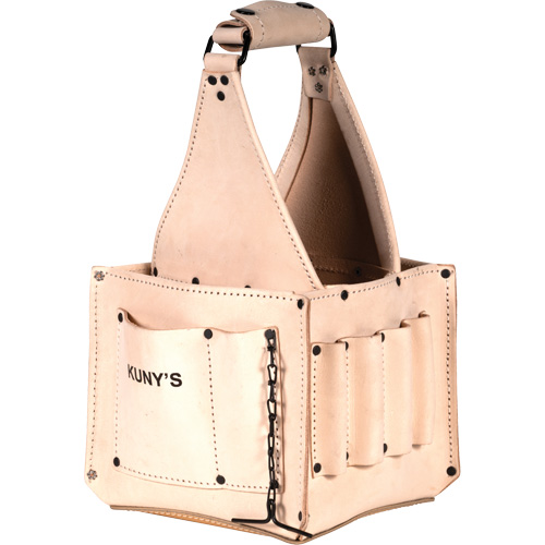 Porte-outils pour &eacute;lectricien et travaux d'entretien, Cuir, 17 pochettes, Beige Les Distributions ICE