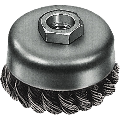 Knot Wire Cup Brush, 3" Dia. x 5/8"-11 Arbor Les Distributions ICE