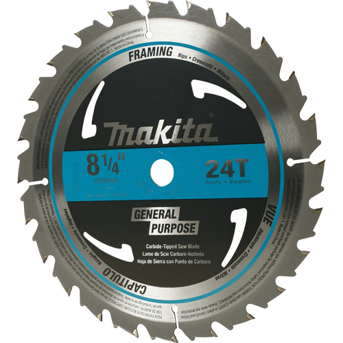 Carbide-Tipped Circular Framing Saw Blade, 8-1/4", 24 Teeth, Wood Use Les Distributions ICE