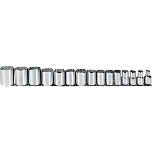 Socket Set, 15 Pcs, 1/2" Drive Size Les Distributions ICE