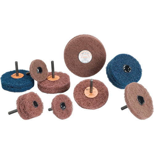 Standard Abrasives Buff & Blend Wheel, 3" Dia. x 1/4" W, 1/4" Arbor, Aluminum Oxide Les Distributions ICE