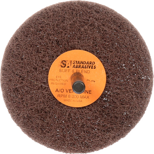 Standard Abrasives Buff & Blend Wheel, 3" Dia. x 1" W, 1/4" Arbor, Aluminum Oxide Les Distributions ICE