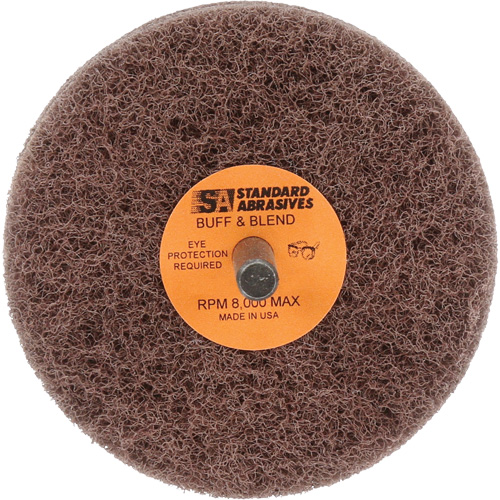 Standard Abrasives Buff & Blend Wheel, 3" Dia. x 2" W, 1/4" Arbor, Aluminum Oxide Les Distributions ICE