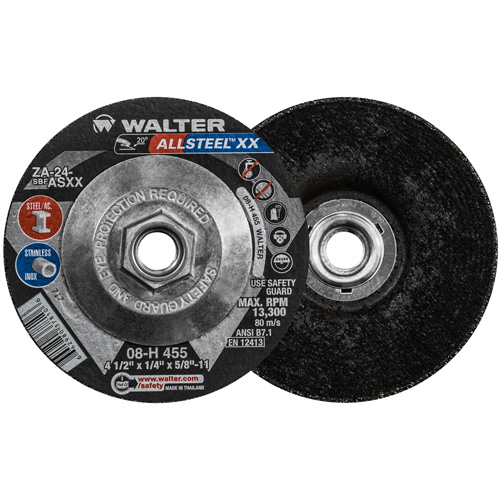 Meule HP XX, 4-1/2" x 1/4", Arbre 5/8"-11, Oxyde d'aluminium, Type 27 Les Distributions ICE